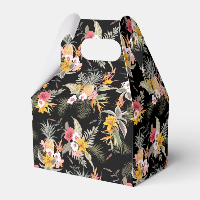 Ballotins Ananas Hibiscus Fleurs sur Black Gable (Verso)