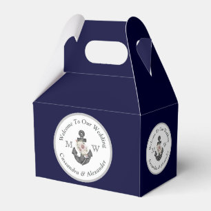 Ballotins Ancre florale à thème nautique Bleu marine