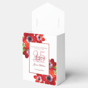 Ballotins Anémones Rouges Romantiques Floral 25e Anniversair