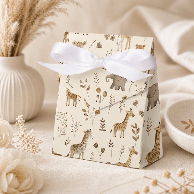 Ballotins Animaux de la jungle beige blanc boho (Créateur téléchargé)