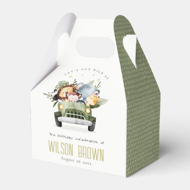 Ballotins Animaux de la jungle tropicale sauvage en voiture  (Verso)