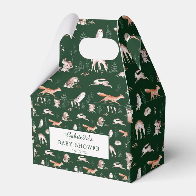Ballotins Animaux forestiers rustiques Baby shower Favoriser (Verso)