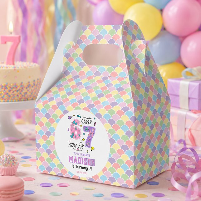 Ballotins Anniversaire arc-en-ciel 7 ans | J'avais 6 ans, ma (Rainbow 7th Birthday | I Was 6, Now 7 | Kids Favor Boxes
)