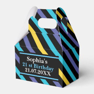 Ballotins Anniversaire Coloré rayé Nom du monogramme