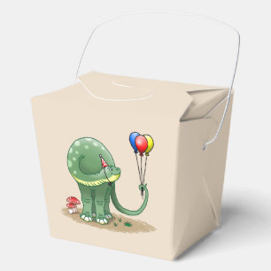 Ballotins Anniversaire de dinosaure tenant des ballons