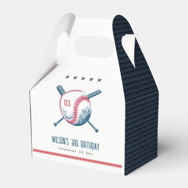 Ballotins Anniversaire de enfant de baseball rouge de la Mar (Verso)