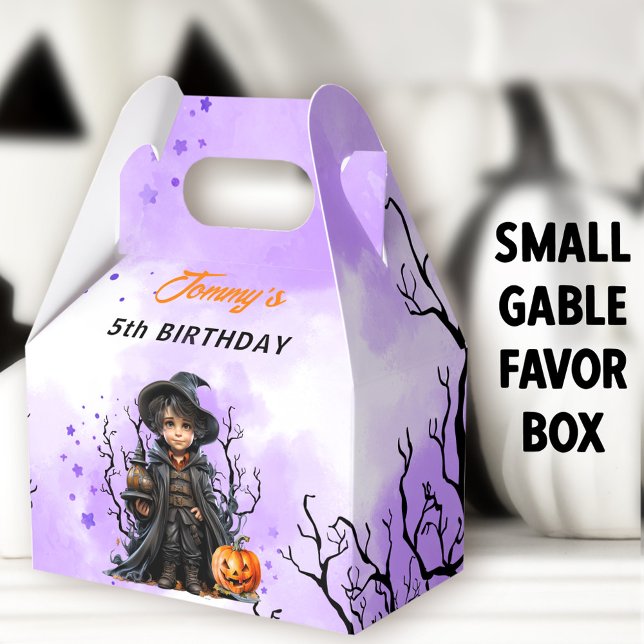 Ballotins Anniversaire d'Halloween mignon Petit Assistant Pe (Little Wizard Small Gable Favor Boxes - You can choose from 3 sizes of these gable favor boxes)