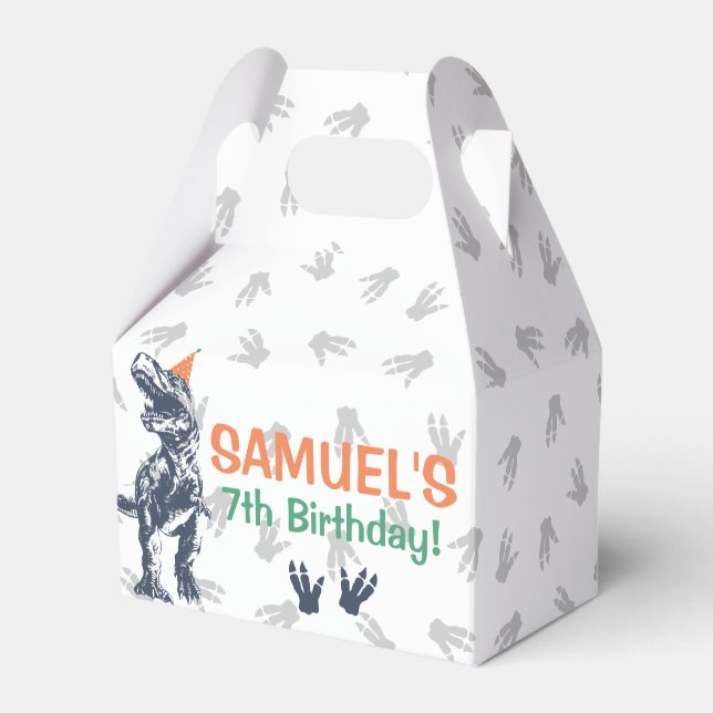 Ballotins Anniversaire Dinosaure T-Rex avec Chapeau de Fête (Verso)