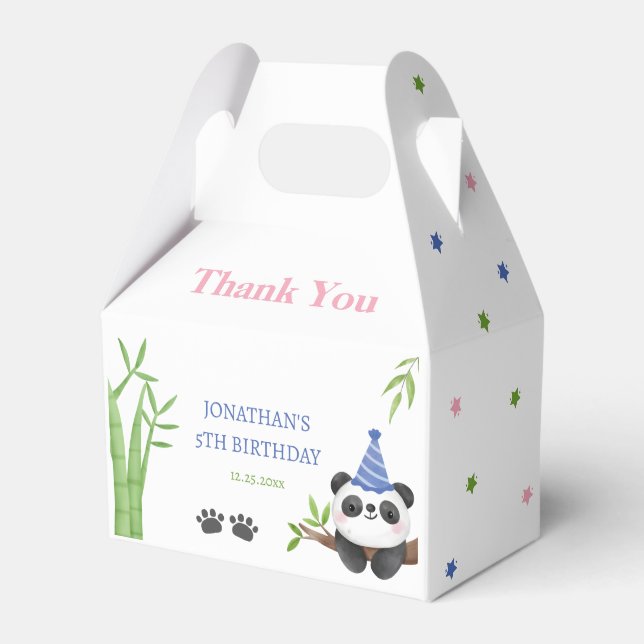 Ballotins Anniversaire Enfant Panda Bamboo Vert  (Verso)