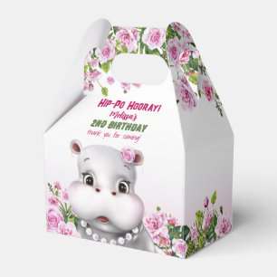 Ballotins Anniversaire Fille Hippopotame Rose Floral