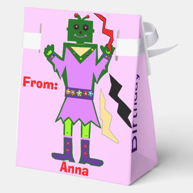 Ballotins Anniversaire Fille Robot Pink vaisseau spatial (Verso)