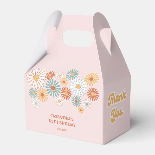 Ballotins Anniversaire Floral Rétro Daisy Boho Groovy (Verso)