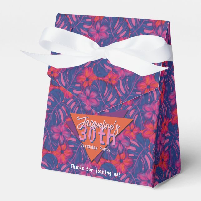 Ballotins Anniversaire floral violet tropical (Verso)
