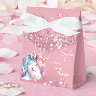 Ballotins Anniversaire Licorne Arc-en-ciel Paillettes Roses