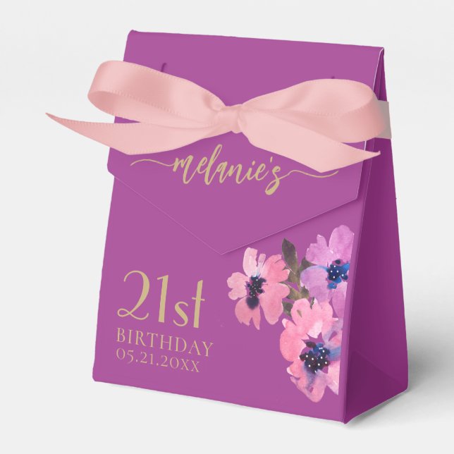 Ballotins Anniversaire Merci Chic rose Floral Ballotin (Verso)