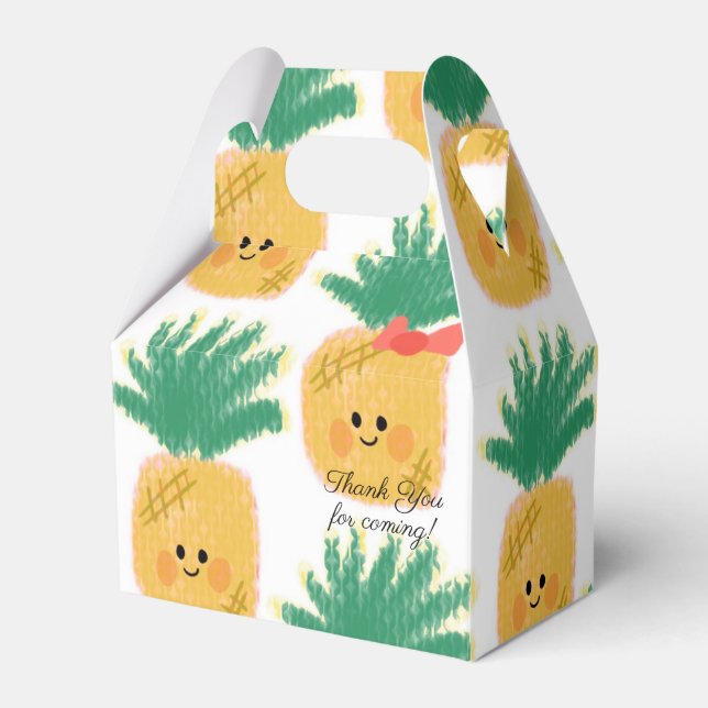Ballotins Anniversaire mignon ananas avec noeud (Verso)
