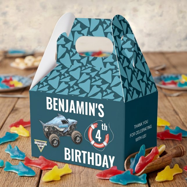 Ballotins Anniversaire Monster Jam Megalodon (Favor box on simulated table)