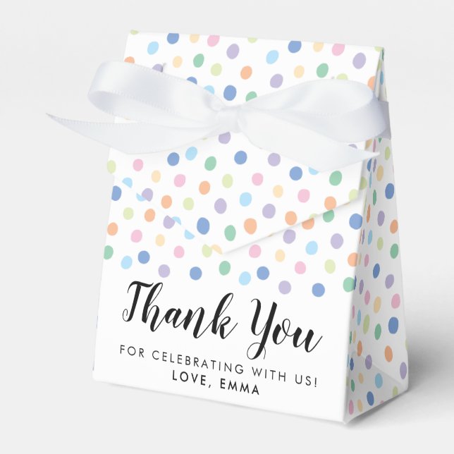 Ballotins Anniversaire Partie Rainbow Dots Confetti Nom des  (Verso)
