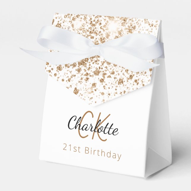 Ballotins Anniversaire parties scintillant blanche or monogr (Verso)