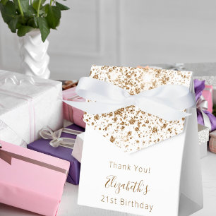 Ballotins Anniversaire parties scintillant d'or blanc merci