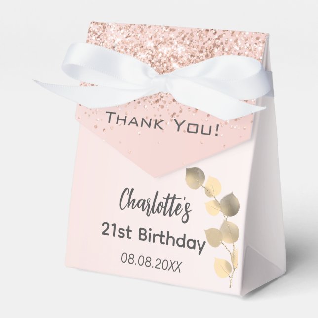Ballotins Anniversaire rose or eucalyptus parties scintillan (Verso)