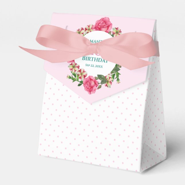 Ballotins Anniversaire Rose Rouge Blanc Pois Petunia (Verso)