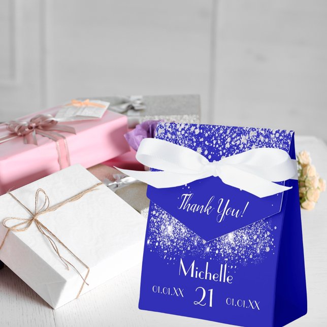 Ballotins Anniversaire royal bleu argent parties scintillant (Créateur téléchargé)