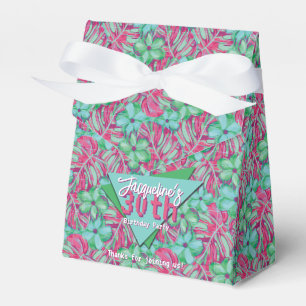 Ballotins Anniversaire tropical rose et vert