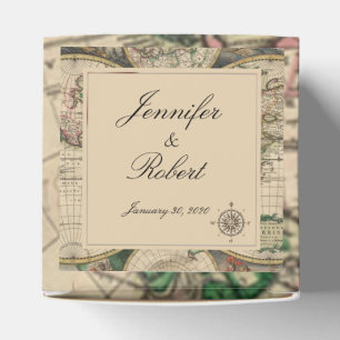 Ballotins Antique Ancien Monde Carte Mariage Favor Box