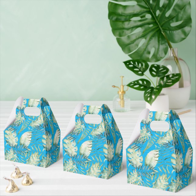 Ballotins Aqua Bleu Feuilles Vertes Tropicales Aloha (Multiple)