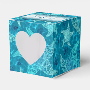 Ballotins Aqua Blue Starfish Motif Ballotin de coeur