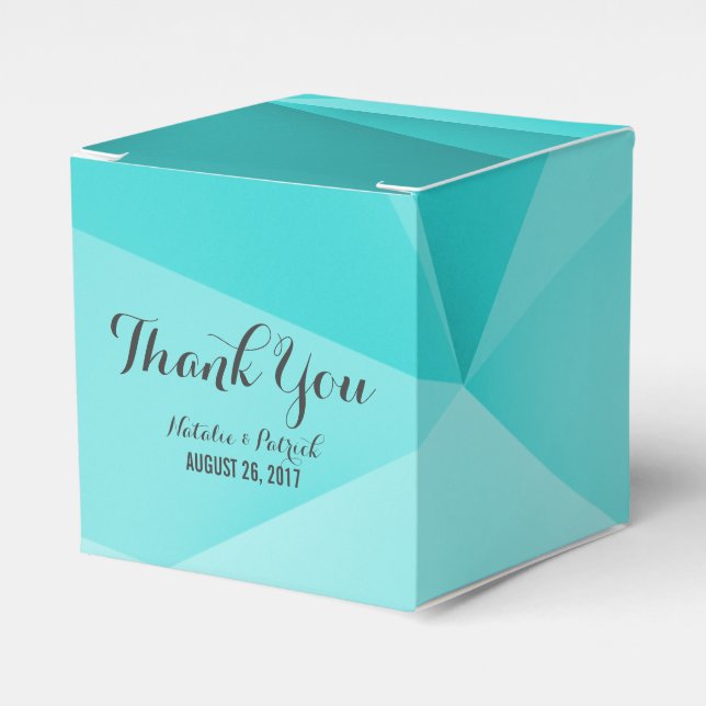 Ballotins Aqua Jewel Tones Wedding Favor Boxes (Verso)