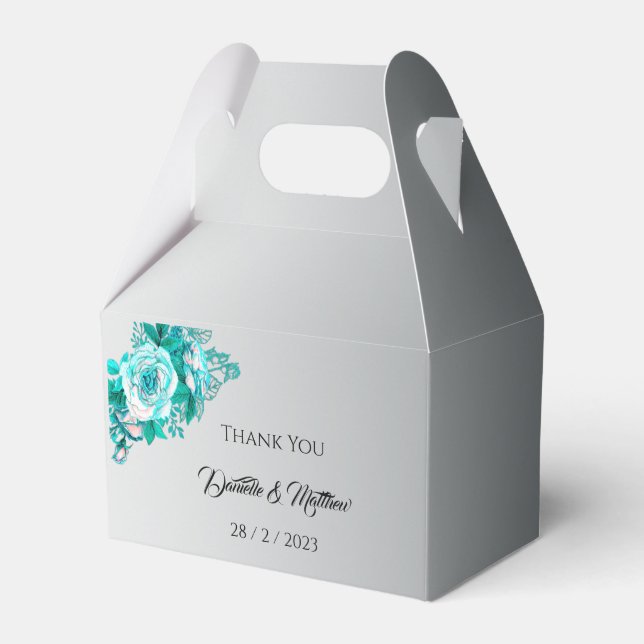 Ballotins Aqua Rose Elegant Mariage Argent (Verso)