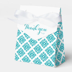 Ballotins Aqua tribal angulaire turquoise merci boîte cadeau
