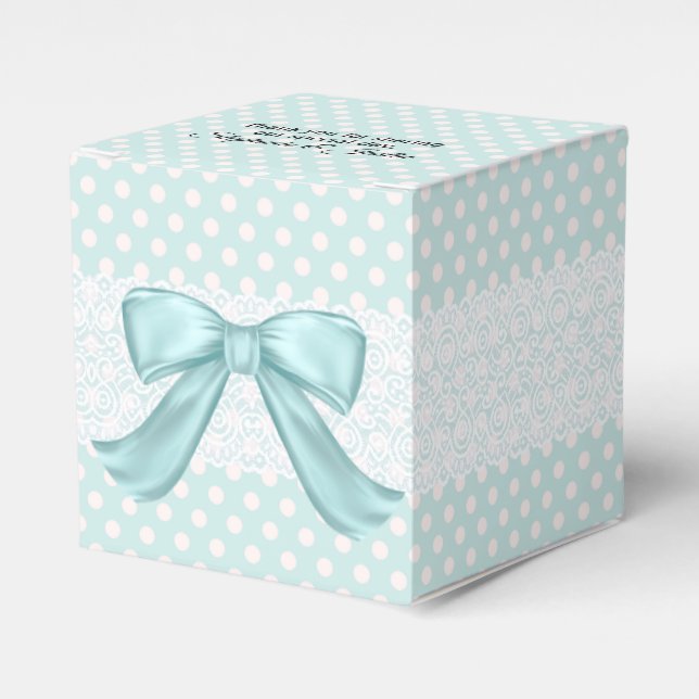 Ballotins Aquamarine Polka Point Mariage Favor Boîte Cadeau (Verso)