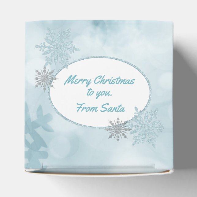 Ballotins Aquamarine Snowflakes Holiday Favoriser boîte cade (Haut)