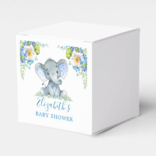 Ballotins Aquarelle Bleu Floral Baby Elephant Baby shower