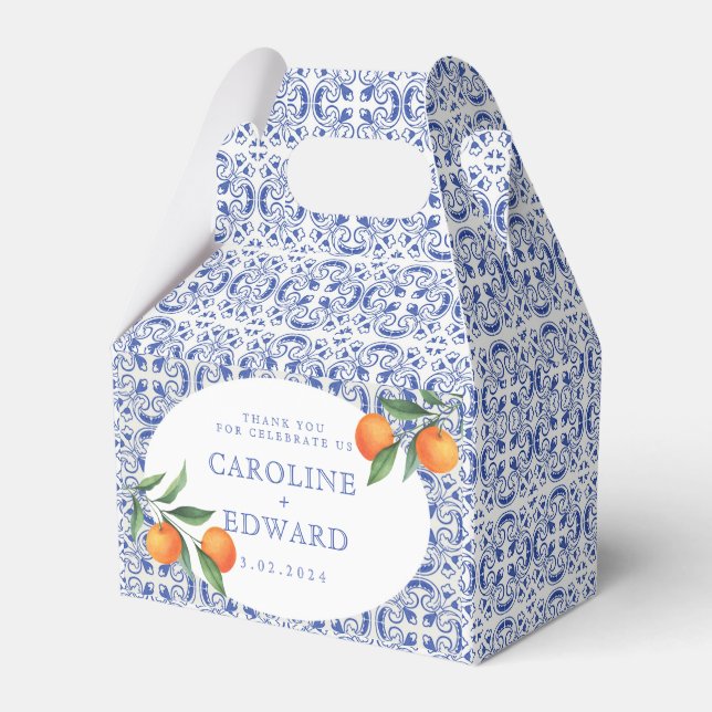 Ballotins Aquarelle bleu Mariage méditerranéen (Verso)