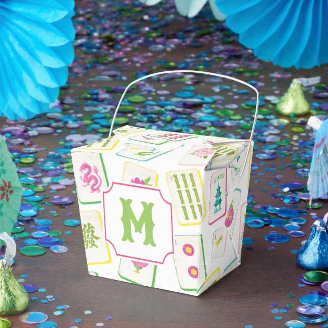 Ballotins Aquarelle brillante Mahjong Titres Monogramme (Fête)