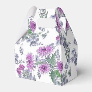 Ballotins Aquarelle chrysanthème rose petites fleurs vert