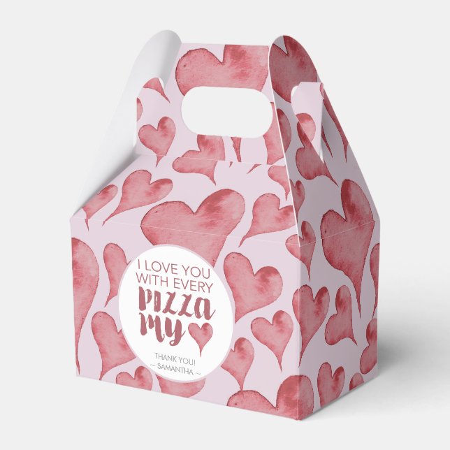Ballotins Aquarelle Coeurs Saint-Valentin Pizza Lover (Verso)