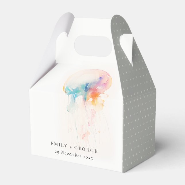 Ballotins Aquarelle colorée sous-marine méduse Mariage (Verso)