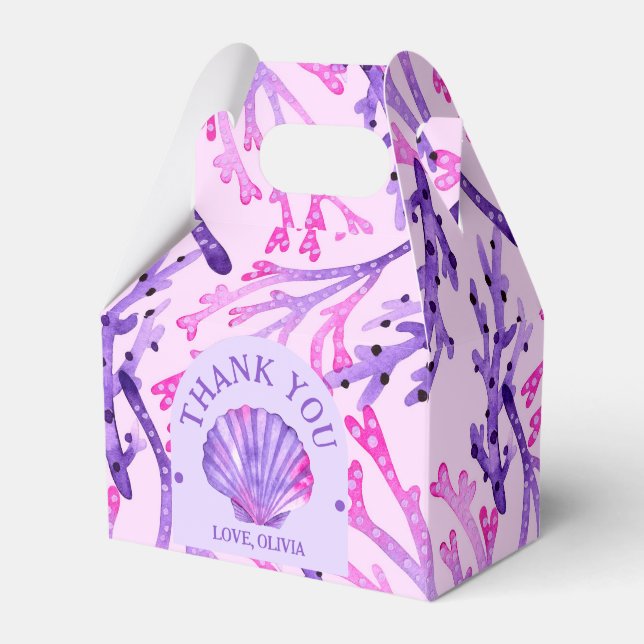 Ballotins Aquarelle Corail et Coquille de mer en rose et vio (Verso)