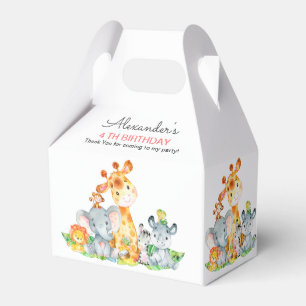 Ballotins Aquarelle Cute Safari Jungle Animaux Anniversaire