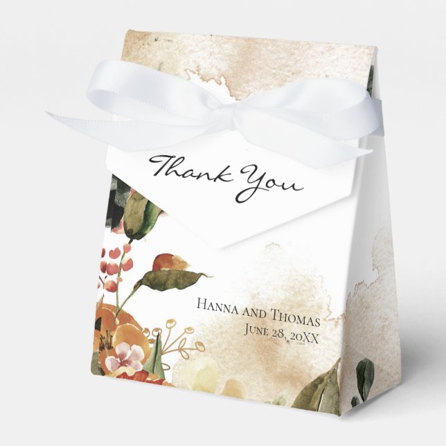 Ballotins Aquarelle d'automne Floral Mariage Rustique Mariag (Verso)