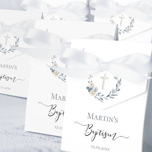 Ballotins Aquarelle de baptême couronne florale