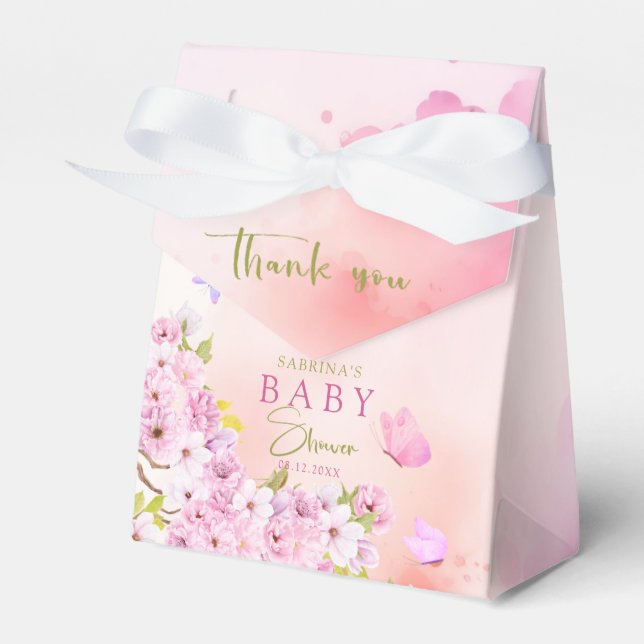 Ballotins Aquarelle Fleur de cerisier C'est un Baby shower d (Verso)