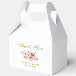 Ballotins Aquarelle Floral Rose Blush Gold Mariage Merci G