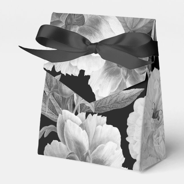 Ballotins Aquarelle florale Black & White Peonies (Verso)