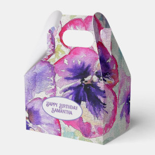 Ballotins Aquarelle florale violette Pansy rose